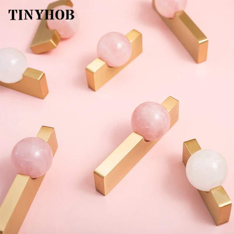 Biała kryształowa kula + mosię – Furniture Hardware Drop Pulls recenzja i cena